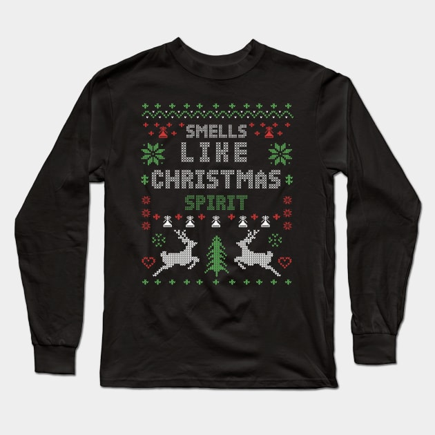 Smell Like Christmas Spirit Long Sleeve T-Shirt by Merchsides